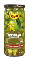 AZEITONA VERDE TEMPERADA COM CAROÇO 200g