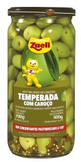 AZEITONA VERDE TEMPERADA COM CAROÇO 500g