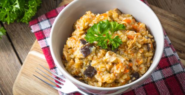 Risoto de frango picante com azeitona